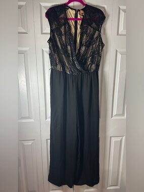 Black Jumpsuit with Lace Bodice